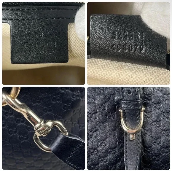 Gucci Black Leather Monogram Bag - Picture 11 of 13